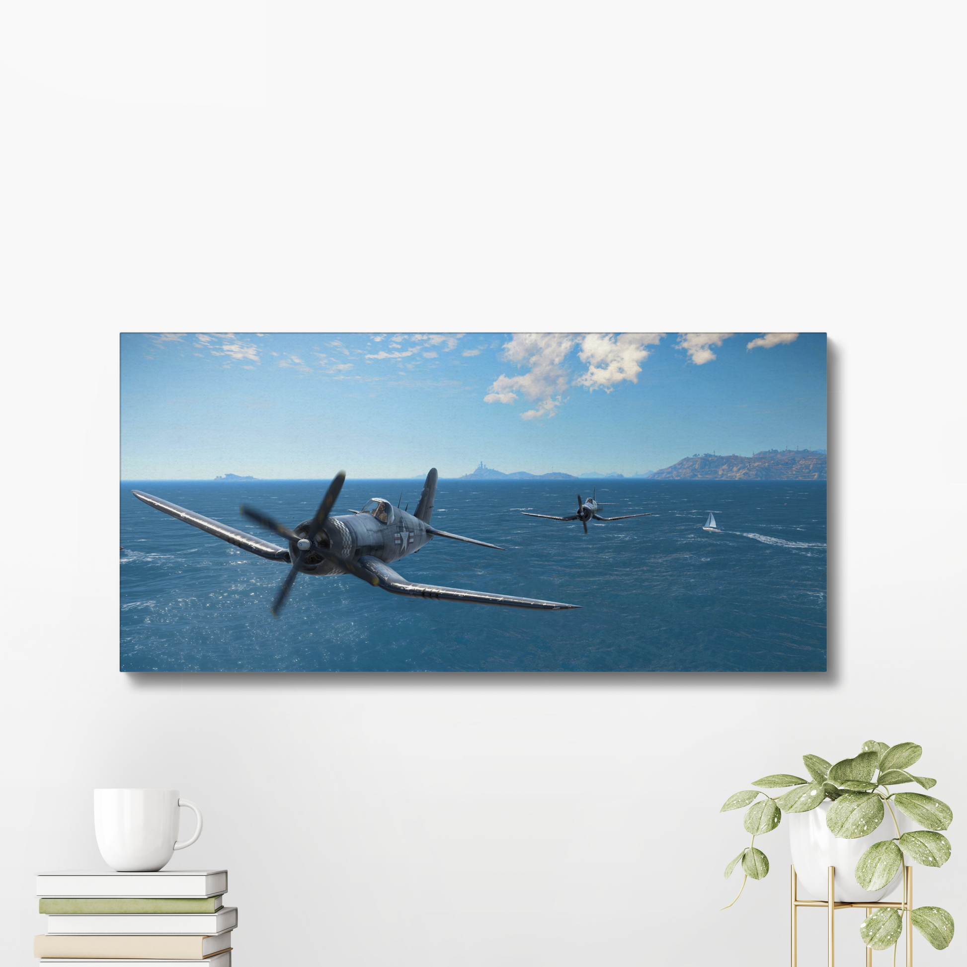 A Vought F4U 5 Corsair in flight Wall Art, Canvas Prints, Framed